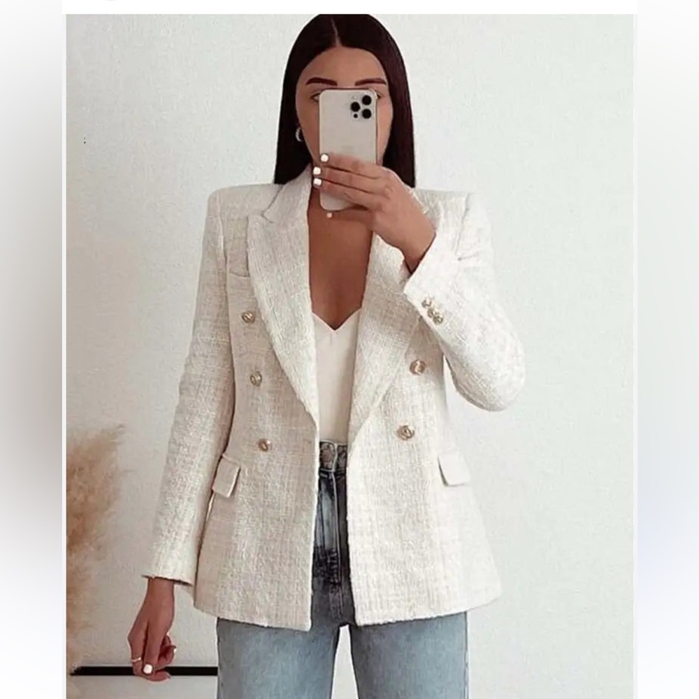 Lioness Ivory Textured Blazer